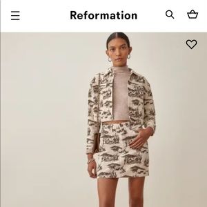 Reformation Jackie High Rise Denim Mini Skirt - Desert Sand NWT